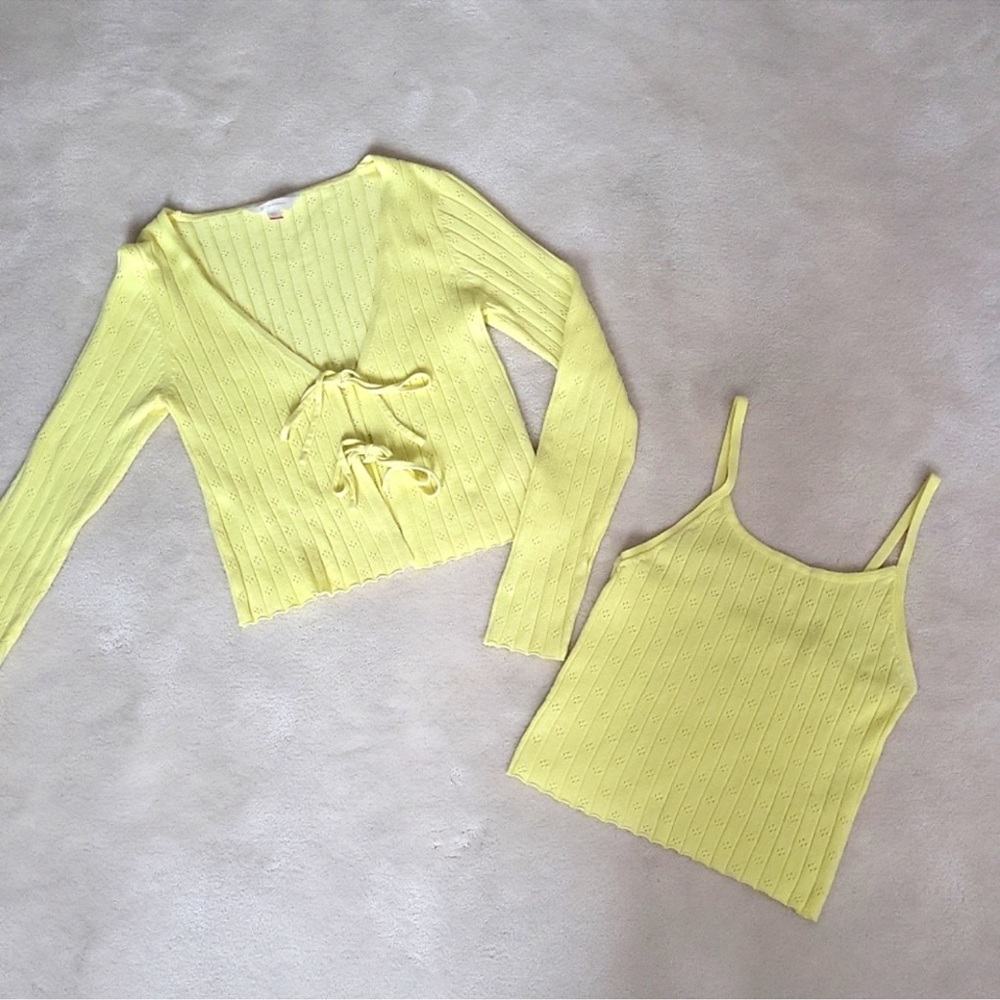 Buttercup yellow cardigan set